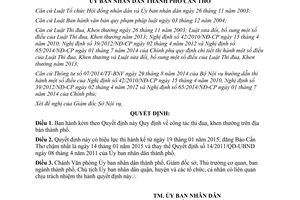 Quyết định 02/2015/QĐ-UBND công tác thi đua khen thưởng thành phố Cần Thơ