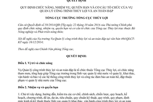 Quyết định 18/QĐ-TCTL-VP 2015 nhiệm vụ tổ chức Vụ Quản lý công trình thủy lợi an toàn đập