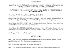 Quyết định 03/QĐ-BCĐLNCTANQP 2015 Quy chế hoạt động Ban Chỉ đạo hội nhập quốc tế chính trị