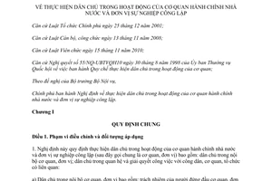 Nghị định 04/2015/NĐ-CP thực hiện dân chủ trong hoạt động cơ quan hành chính nhà nước