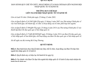 Quyết định 04/QĐ-BCĐLNKT 2015 Quy chế hoạt động Ban Chỉ đạo liên ngành hội nhập quốc tế kinh tế