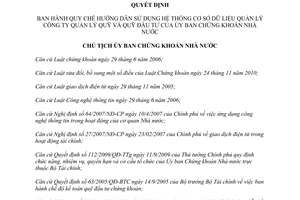 Quyết định 14/QĐ-UBCK 2015 Hệ thống cơ sở dữ liệu quản lý Công ty quản lý quỹ Quỹ đầu tư