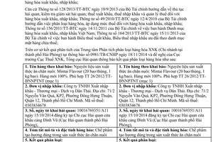 Thông báo 157/TB-TCHQ 2015 phân loại hàng hóa xuất nhập khẩu là nguyên liệu thức ăn chăn nuôi