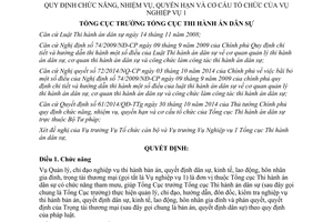 Quyết định 11/QĐ-TCTHADS 2015 chức năng nhiệm vụ quyền hạn cơ cấu tổ chức của Vụ Nghiệp vụ 1