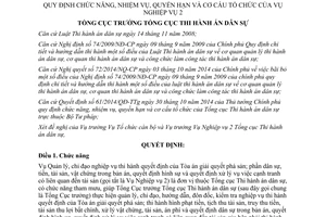 Quyết định 12/QĐ-TCTHADS 2015 chức năng nhiệm vụ quyền hạn cơ cấu tổ chức của Vụ Nghiệp vụ 2