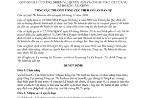 Quyết định 15/QĐ-TCTHADS 2015 chức năng nhiệm vụ quyền hạn cơ cấu tổ chức Vụ Kế hoạch Tài chính