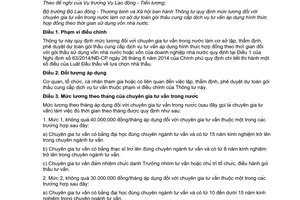 Thông tư 02/2015/TT-BLĐTBXH mức lương chuyên gia tư vấn trong nước làm cơ sở dự toán gói thầu