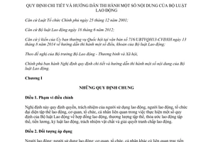 Nghị định 05/2015/NĐ-CP hướng dẫn thi hành một số nội dung Bộ luật Lao động