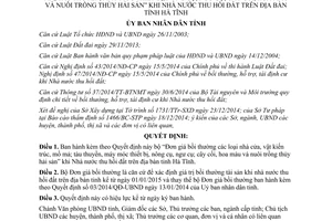 Quyết định 02/2015/QĐ-UBND Đơn giá bồi thường nhà cửa vật kiến trúc khi thu hồi đất Hà Tĩnh