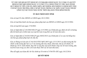 Quyết định 01/2015/QĐ-UBND bãi bỏ 125/2006/QĐ-UBND 65/2007/QĐ-UBND kế toán nhà nước Bình Phước