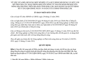 Quyết định 03/2015/QĐ-UBND sửa đổi 37/2012/QĐ-UBND mức chi hỗ trợ hoạt động khuyến nông Đắk Lắk