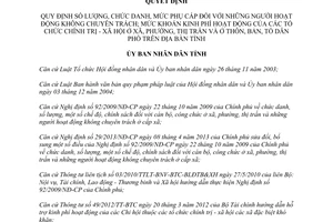 Quyết định 02/2015/QĐ-UBND số lượng chức danh phụ cấp người hoạt động không chuyên trách Huế