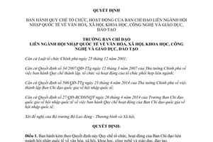 Quyết định 07/QĐ-BCĐLNKGVX 2015 Quy chế tổ chức Ban Chỉ đạo hội nhập quốc tế văn hóa xã hội