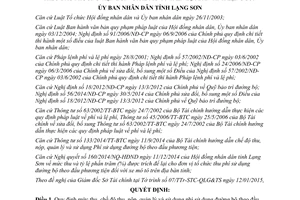 Quyết định 02/2015/QĐ-UBND mức thu quản lý sử dụng phí sử dụng đường bộ Lạng Sơn