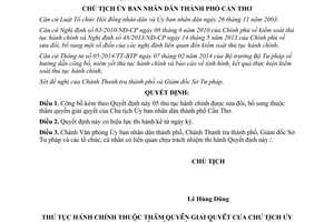 Quyết định 109/QĐ-UBND 2015 công bố thủ tục hành chính mới Cần Thơ