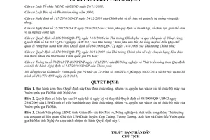 Quyết định 04/2015/QĐ-UBND chức năng nhiệm vụ quyền hạn cơ cấu Vườn quốc gia Pù Mát Nghệ An