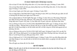 Quyết định 01/2015/QĐ-UBND sửa đổi chế độ chi tiêu hành chính sự nghiệp tỉnh Hậu Giang