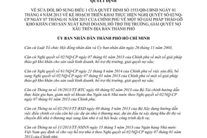 Quyết định 143/QĐ-UBND 2015 sửa đổi Quyết định 1553/QĐ-UBND kinh doanh nợ xấu Hồ Chí Minh