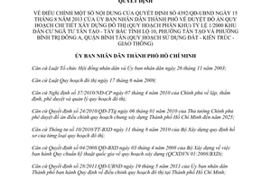 Quyết định 135/QĐ-UBND 2015 điều chỉnh quy hoạch Khu dân cư Ngã tư Tân Tạo Hồ Chí Minh