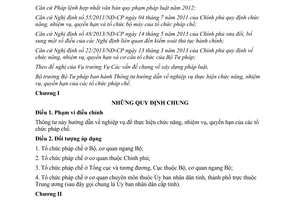 Thông tư 01/2015/TT-BTP chức năng nhiệm vụ quyền hạn các tổ chức pháp chế