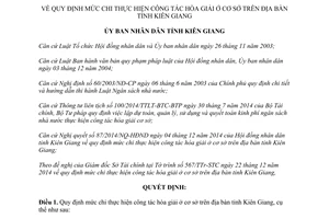 Quyết định 03/2015/QĐ-UBND mức chi thực hiện công tác hòa giải ở cơ sở Kiên Giang