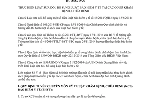 Hướng dẫn liên ngành 66/HDLN-SYT-BHXH thực hiện bảo hiểm y tế tại cơ sở khám chữa bệnh Quảng Bình