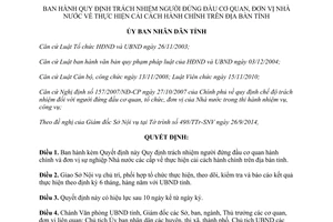 Quyết định 04/2015/QĐ-UBND trách nhiệm người đứng đầu cơ quan Nhà nước cải cách hành chính Đắk Lắk