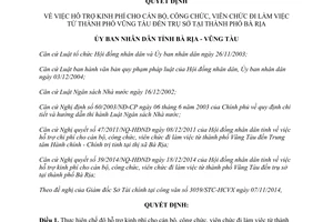 Quyết định 03/2015/QĐ-UBND hỗ trợ kinh phí cán bộ công viên chức Bà Rịa Vũng Tàu