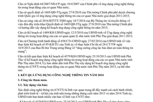 Kế hoạch số 178/KH-UBND ứng dụng công nghệ thông tin trong hoạt động quản lý nhà nước Phú Thọ 2016