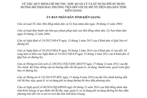 Quyết định 01/2015/QĐ-UBND thu nộp quản lý sử dụng phí sử dụng đường bộ Kiên Giang