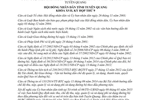 Nghị quyết số 09/2015/NQ-HĐND mức thu nộp sử dụng phí sử dụng đường bộ xe mô tô Tuyên Quang