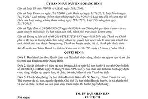 Quyết định 02/2015/QĐ-UBND nhiệm vụ quyền hạn cơ cấu tổ chức Thanh tra tỉnh Quảng Bình