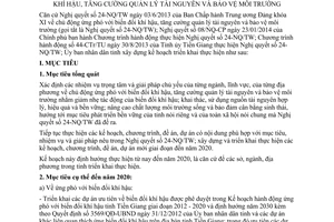 Kế hoạch 06/KH-UBND 2015 ứng phó với biến đổi khí hậu quản lý tài nguyên bảo vệ môi trường