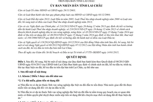 Quyết định 02/2015/QĐ-UBND sửa đổi Quyết định 08/2013/QĐ-UBND về ưu đãi hỗ trợ đầu tư Lai Châu