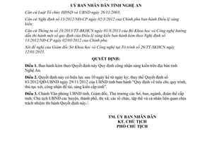 Quyết định 05/2015/QĐ-UBND Quy định công nhận sáng kiến trên địa bàn tỉnh Nghệ An