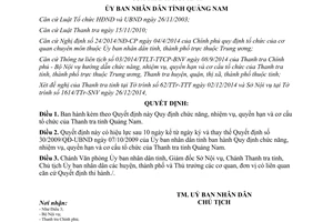 Quyết định 02/2015/QĐ-UBND chức năng nhiệm vụ quyền hạn và cơ cấu tổ chức Thanh tra Quảng Nam