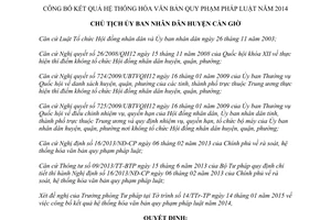 Quyết định 41/QĐ-UBND 2015 công bố kết quả hệ thống hóa văn bản pháp luật 2014 Cần Giờ