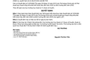 Quyết định 179/QĐ-BYT quy hoạch tổng thể phát triển dược liệu