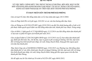 Quyết định 152/QĐ-UBND 2015 phí sử dụng lề đường bến bãi mặt nước Hải Phòng