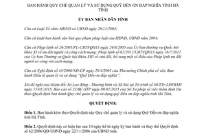 Quyết định 03/2015/QĐ-UBND Quy chế quản lý sử dụng Quỹ Đền ơn đáp nghĩa tỉnh Hà Tĩnh