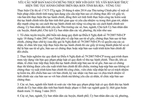 Chỉ thị 04/CT-UBND 2015 chấn chỉnh lạm dụng yêu cầu nộp bản sao có chứng thực Bà Rịa Vũng Tàu