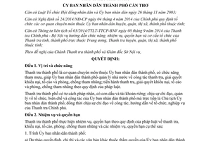 Quyết định 04/2015/QĐ-UBND chức năng nhiệm vụ quyền hạn cơ cấu tổ chức Thanh tra Cần Thơ