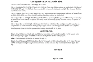 Quyết định 88/QĐ-UBND 2015 công bố thủ tục hành chính trong lĩnh vực Tài nguyên nước Lạng Sơn