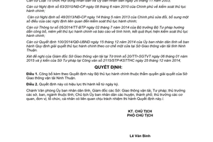 Quyết định 118/QĐ-UBND 2015 công bố thủ tục hành chính tỉnh Ninh Thuận