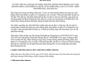 Hướng dẫn 124/HD-CT 2015 khen thưởng thành tích kháng chiến