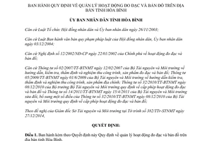 Quyết định 04/2015/QĐ-UBND quản lý hoạt động đo đạc bản đồ Hòa Bình