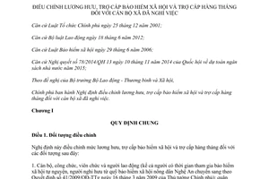 Nghị định 09/2015/NĐ-CP điều chỉnh lương hưu trợ cấp bảo hiểm xã hội cán bộ xã đã nghỉ việc