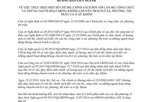 Hướng dẫn 16/HDLS-SNV-STC 2015 chính sách cán bộ công chức không chuyên trách Vĩnh Long