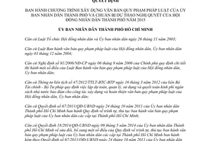 Quyết định 270/QĐ-UBND 2015 Chương trình xây dựng văn bản quy phạm pháp luật Hồ Chí Minh