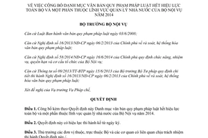 Quyết định 43/QĐ-BNV 2015 văn bản quy phạm pháp luật hết hiệu lực Bộ Nội vụ 2014